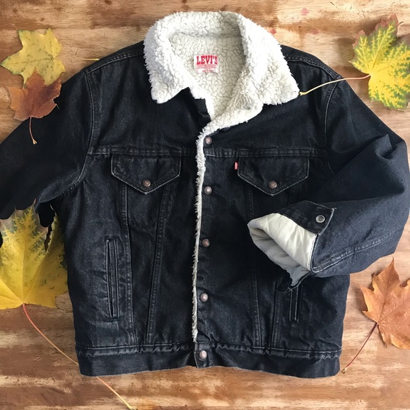vintage levis black denim jacket